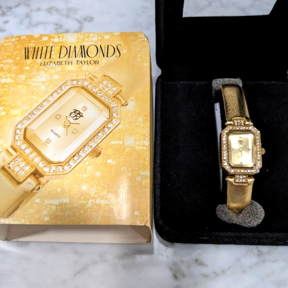 White Diamonds Elizabeth Taylor watch. Promotional. NIB